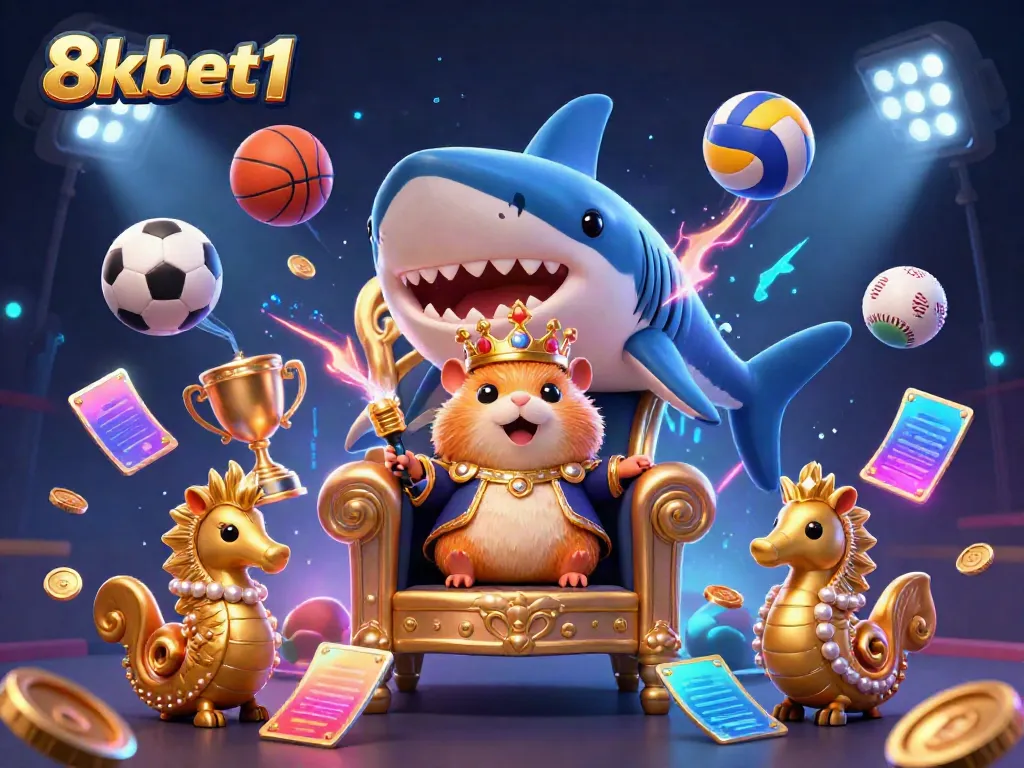 Engage with the vibrant 8xbet1 gaming universe featuring a golden hamster king and sports dynamics.