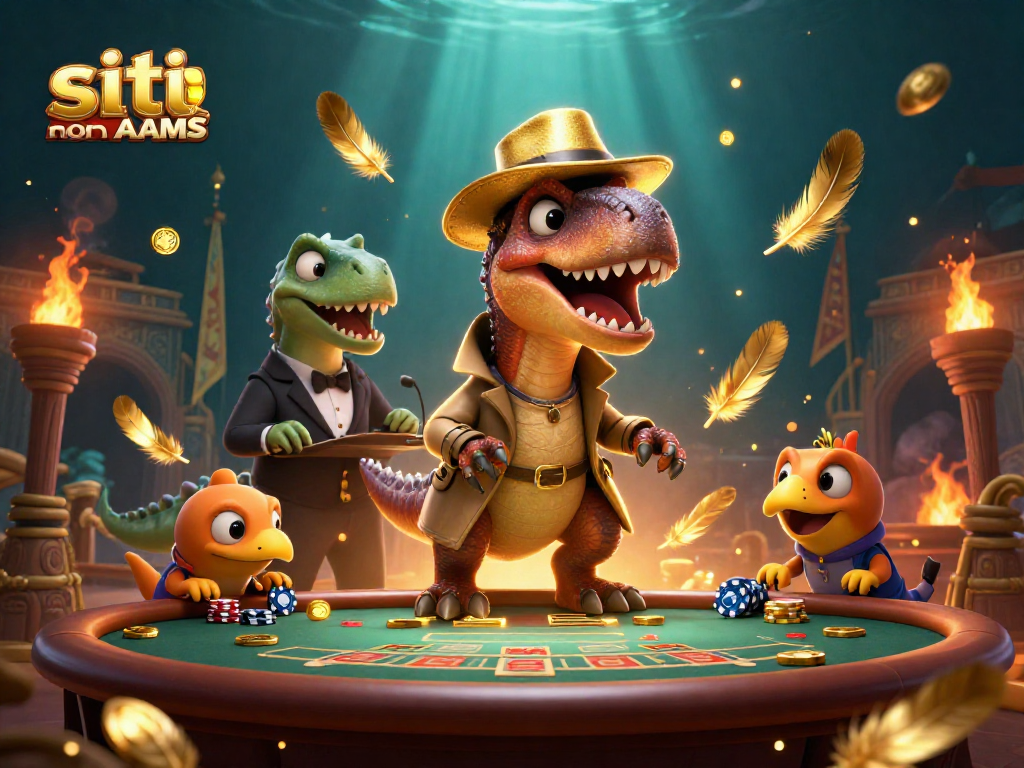 Gioco coinvolgente nei siti casino non AAMS con un velociraptor al tavolo di blackjack