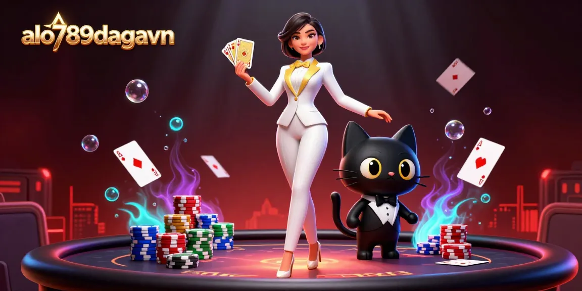 Experience adrenaline with alo789dagavn's captivating poker scene featuring glamorous elements and vibrant game designs.