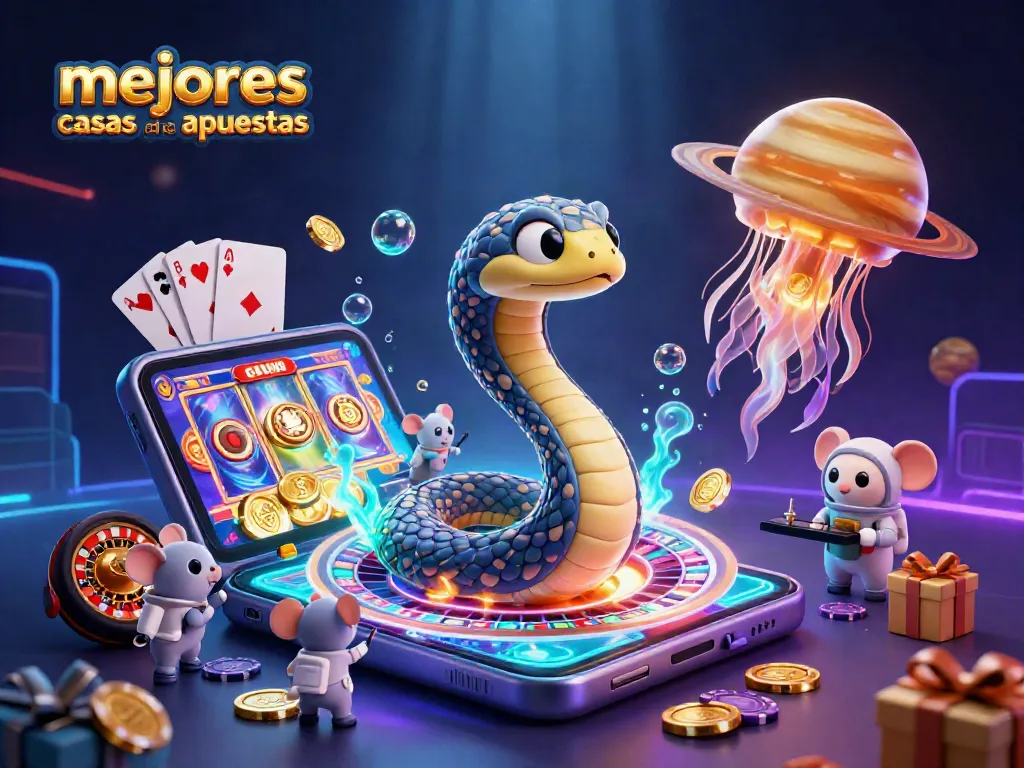 Mejores casas de apuestas: astronautas apostando en las anillas de Saturno con efectos cósmicos.