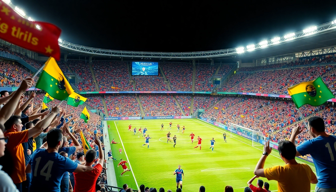 Vô Địch Quốc Gia Australia football match with lively fans and players in action.