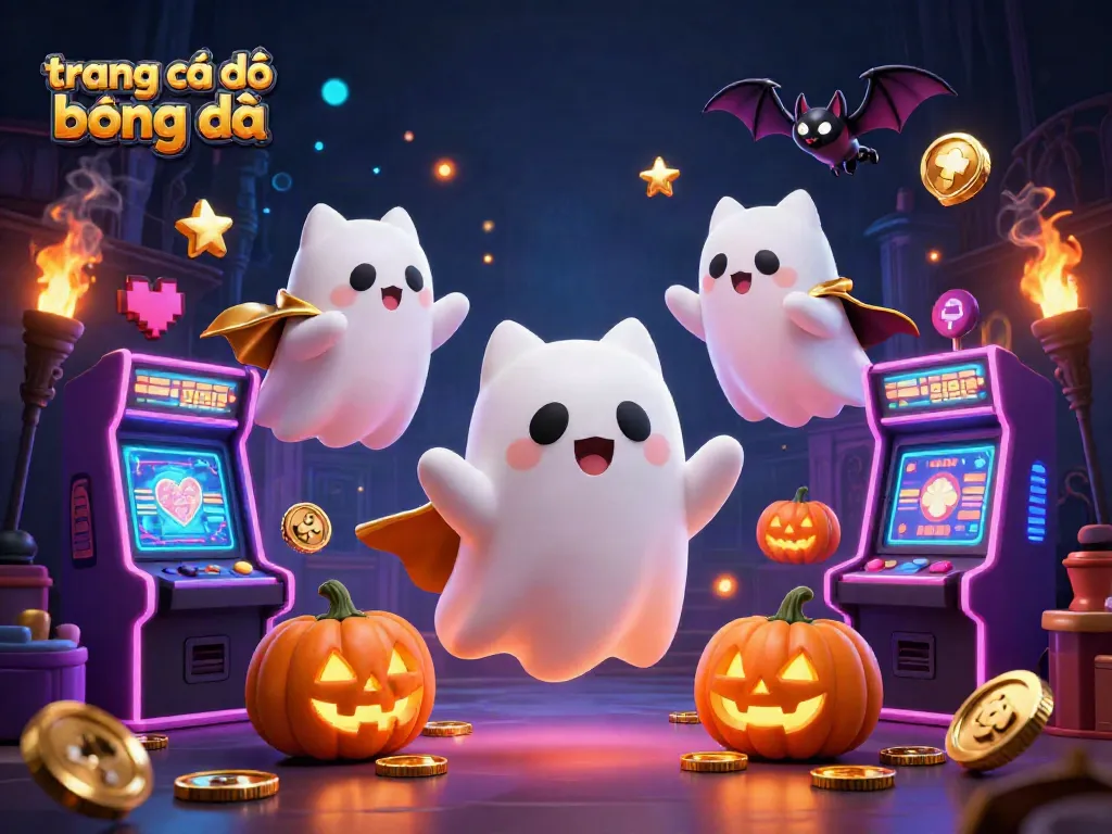 trang cá độ bóng đá với hình ảnh mèo đáng yêu và những máy chơi game đầy màu sắc