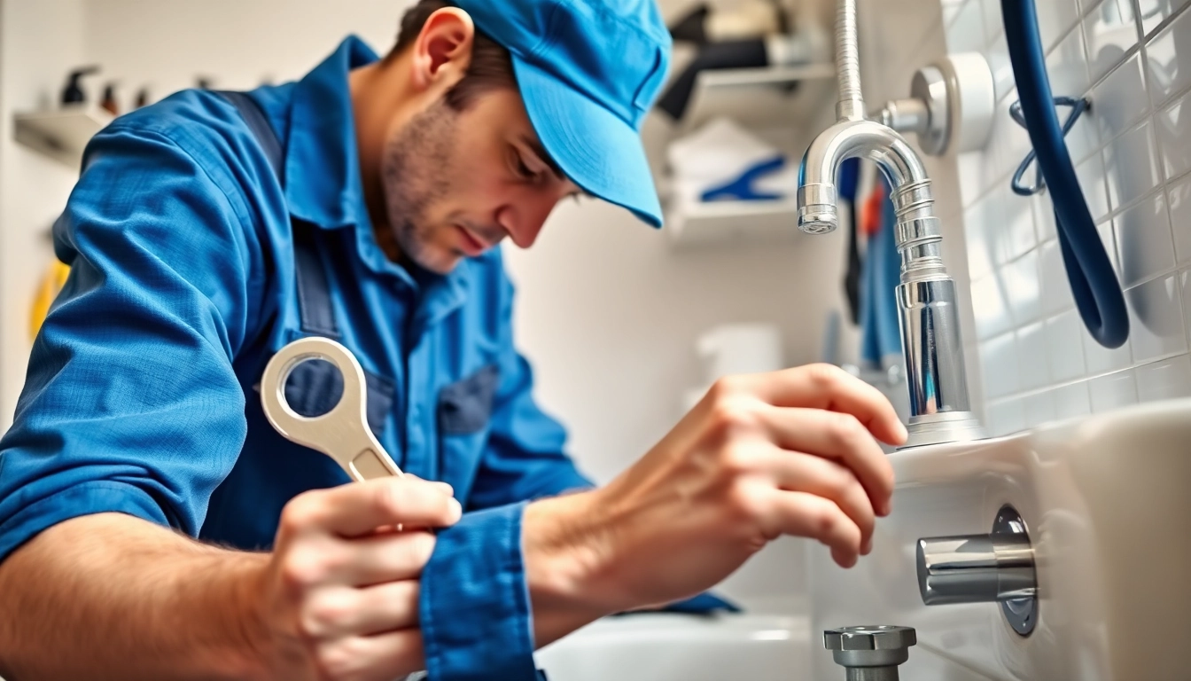 Find a qualified plumber near me fixing a sink with precision and care.