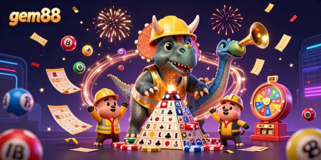 Engage in the excitement of gem88 with vibrant casino elements and thrilling characters.