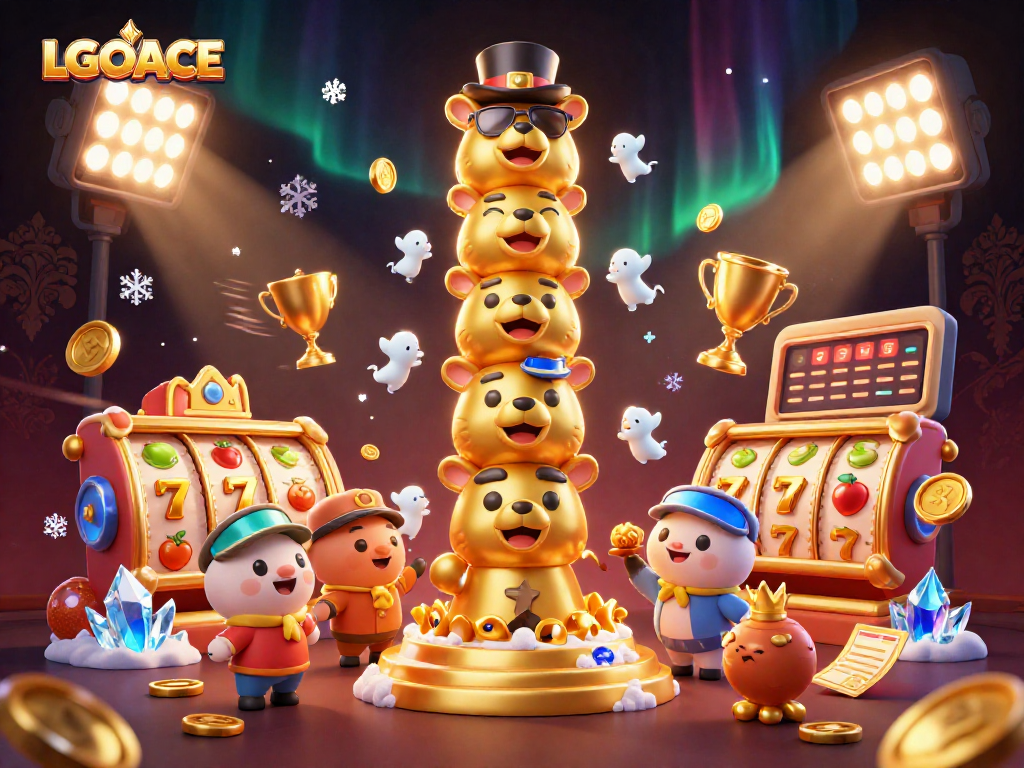 LGOACE offers a visually stunning gaming experience with dynamic slot reels and vibrant casino elements.