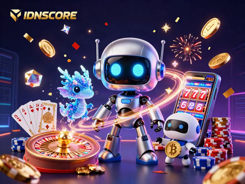 Betting with IDNSCORE for online sports tournaments, featuring vibrant gaming elements and a futuristic illustration.
