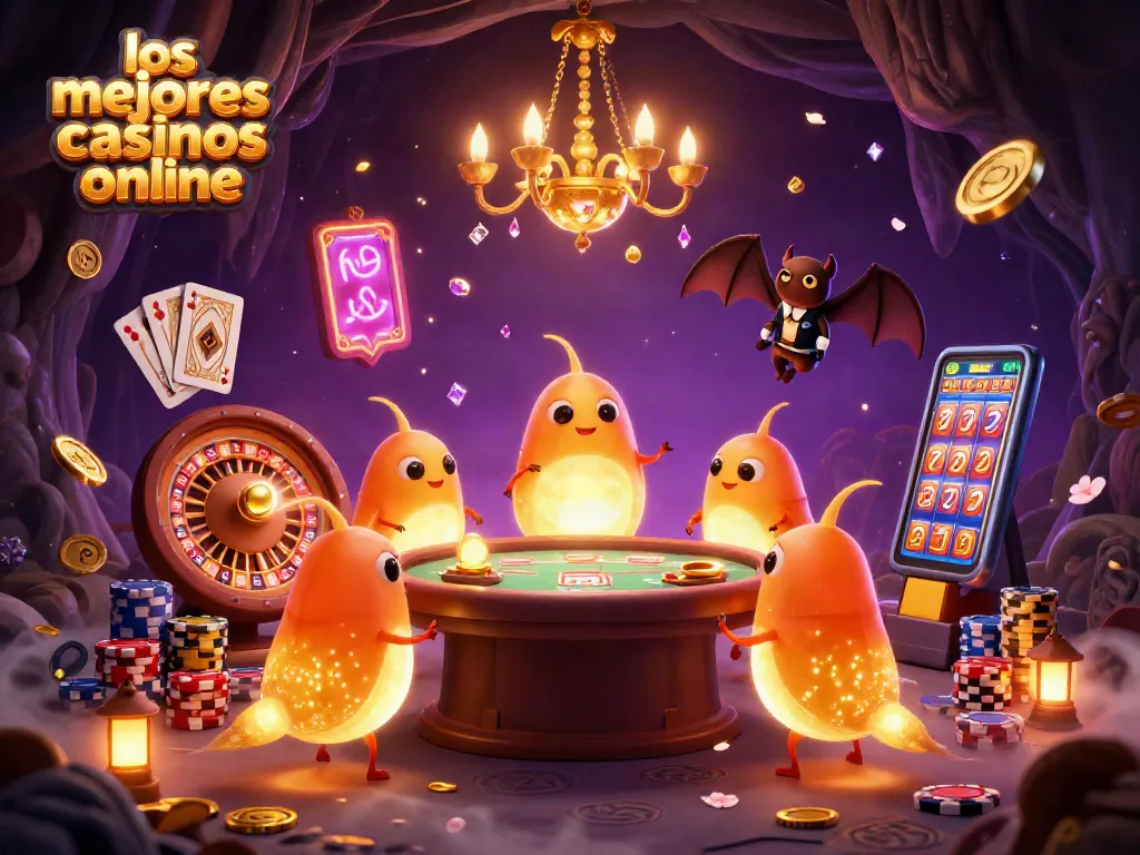 Juega en los mejores casinos online para ganar con emoción en esta ilustración vibrante.