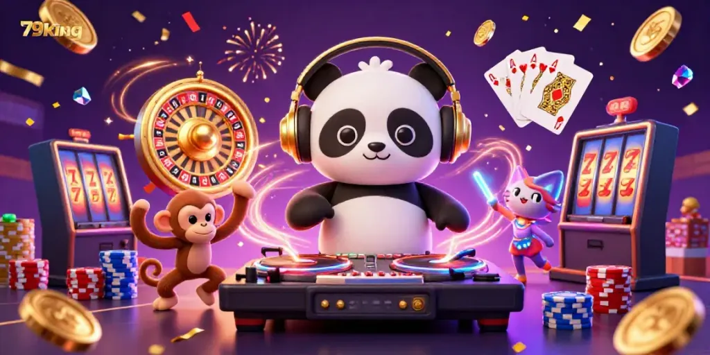 Experience thrilling moments at 79king with an energizing 3D casino scene filled with vibrant characters and dynamic gameplay.