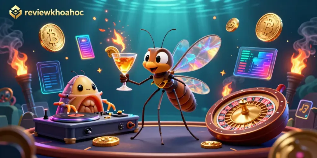Experience the vibrant scene of the reviewkhoahoc casino world with creative characters and dynamic gaming elements.