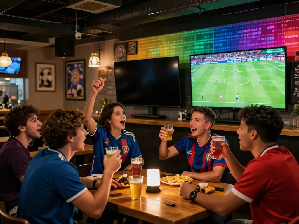 Football fans enjoying live matches at https://xoilactvlive.net/, showcasing excitement and community.
