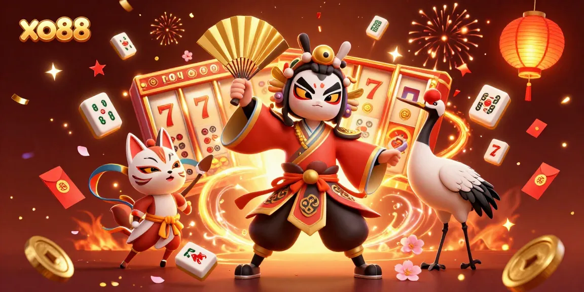 Experience the thrill of gambling at xo88 with exciting slot reels and festive elements.