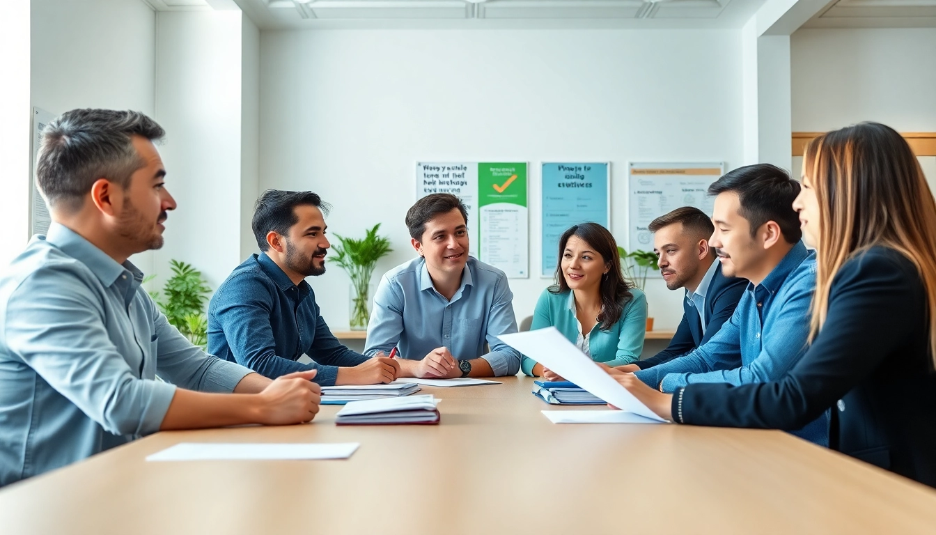 Engaging professionals as TOEIC test takers for hire collaborate in an office.