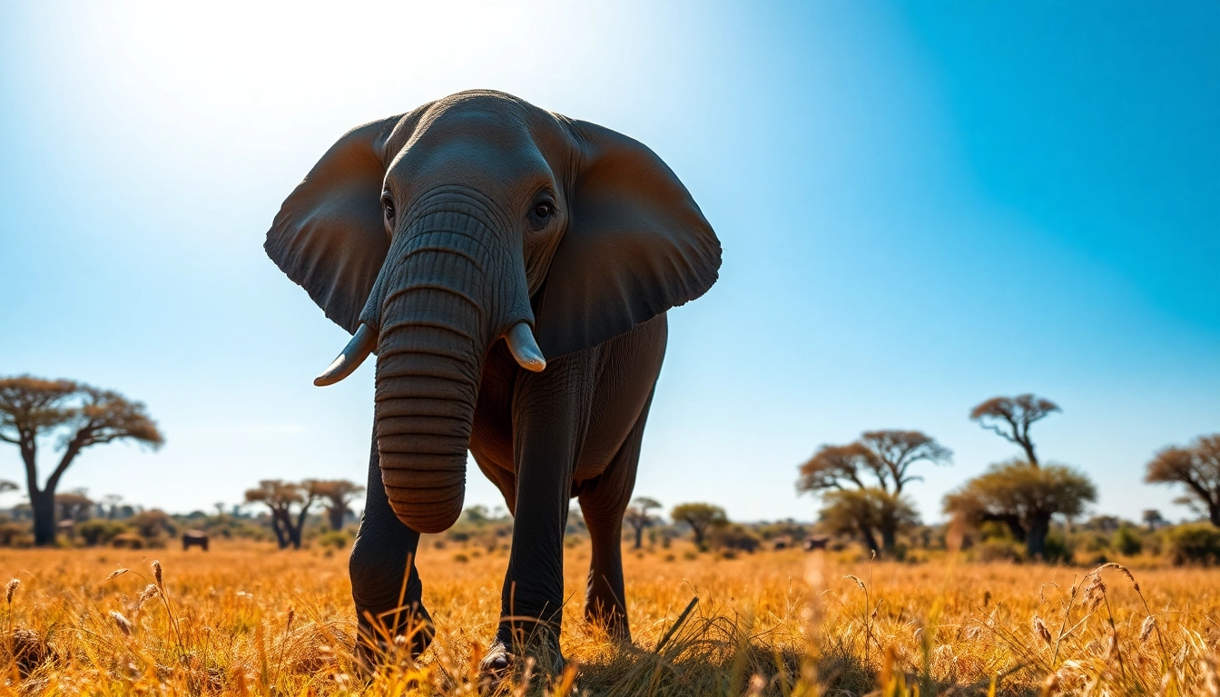 Tanzania safaris showcasing a majestic elephant in the Serengeti amidst stunning natural scenery.