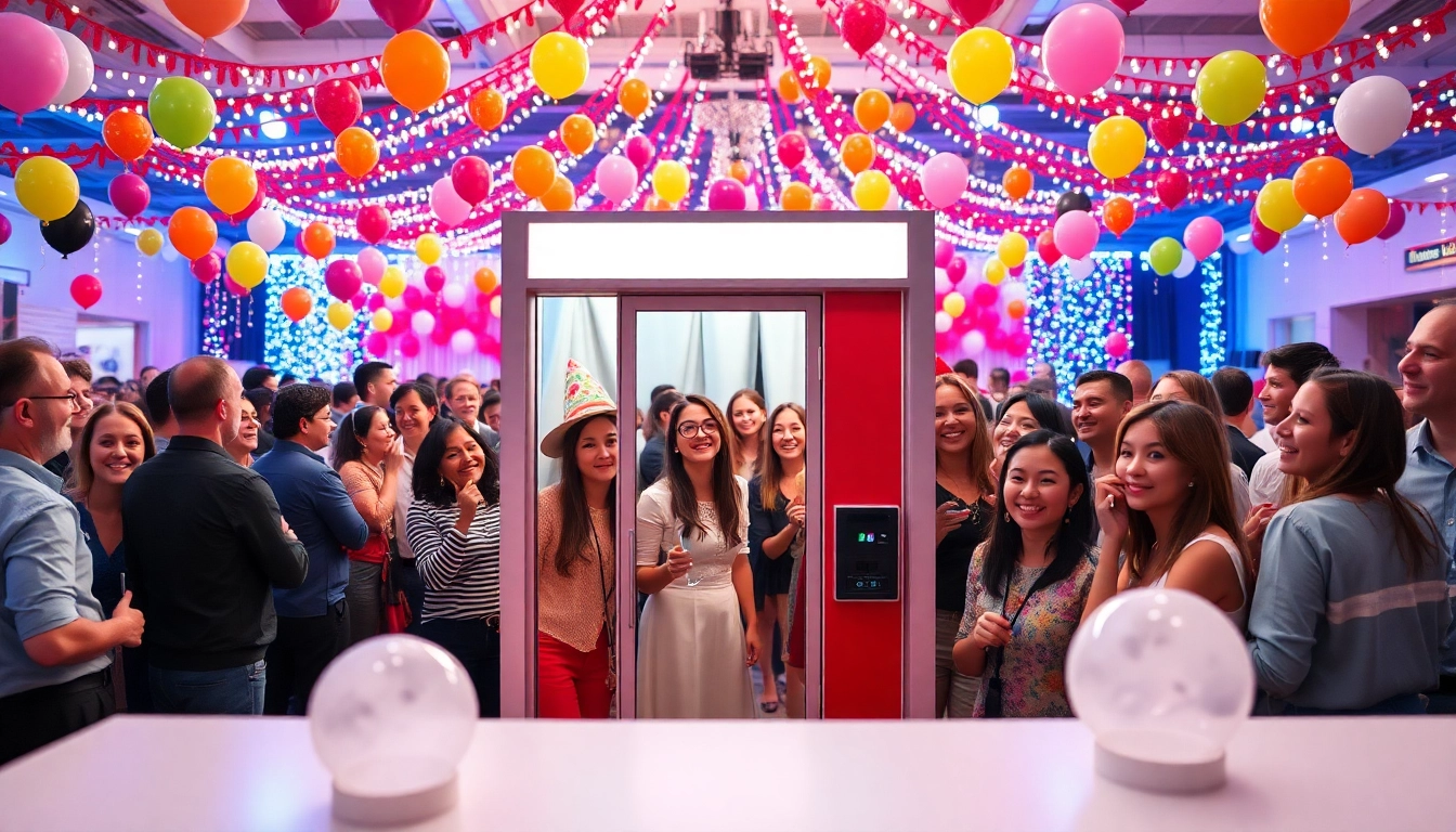 Capture joyful moments with a photo booth rental chicago, featuring fun props and festive atmosphere.