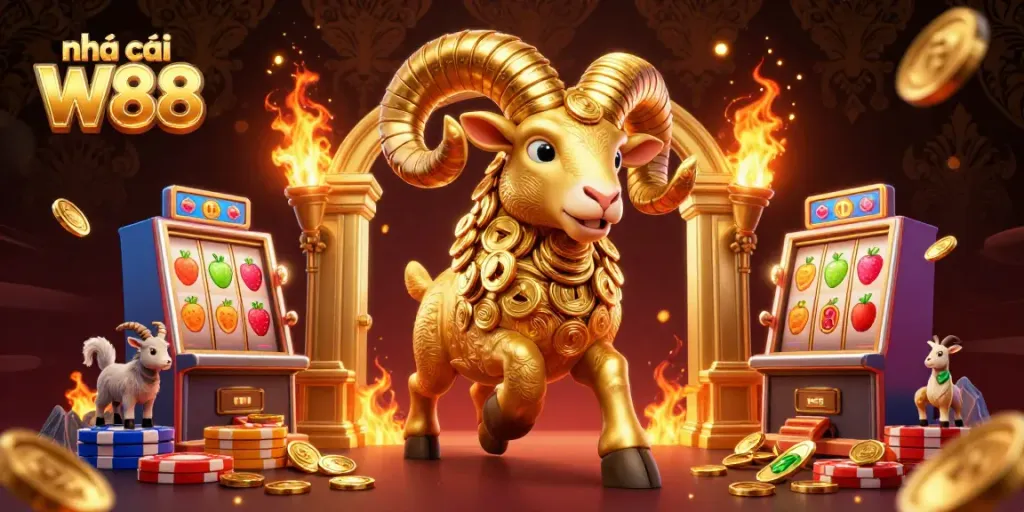 Play exciting slots at nhà cái W88 with vibrant casino scenes and dynamic game elements.