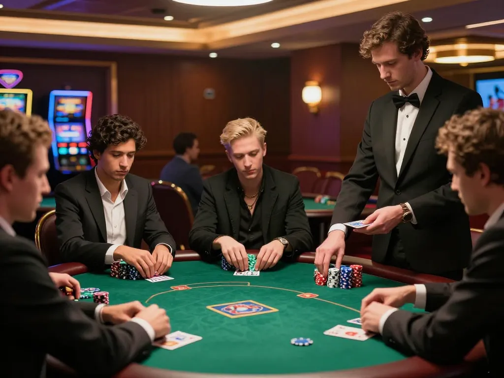 Players strategizing in a poker game at F168 Casino, showcasing excitement and competition.