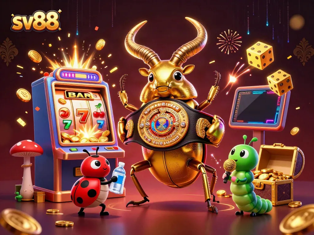 Engage in thrilling sv88 gaming action with vibrant casino elements, showcasing unique characters.