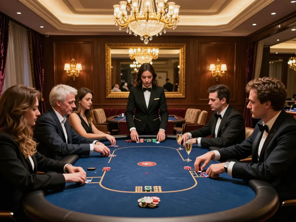 Play exclusive poker at Jdclub9vip's VIP area, surrounded by luxurious decor and high-stakes action.