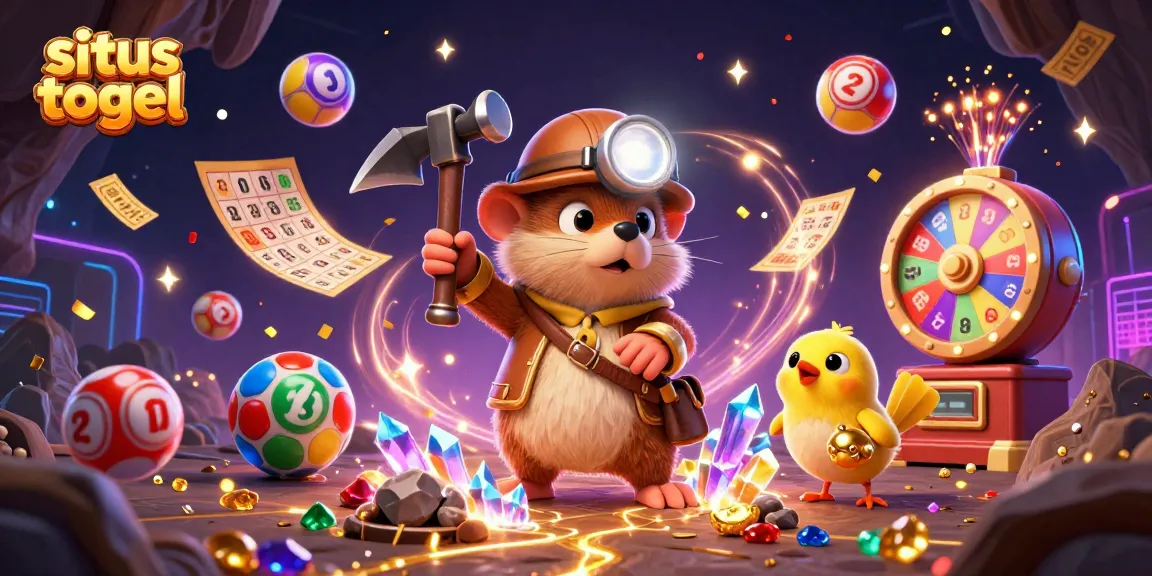 Experience the thrill of situs togel with vibrant lottery elements and action-packed scenes in this dynamic illustration.