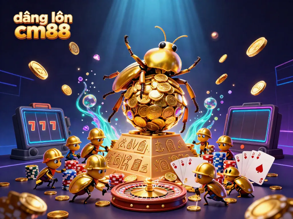 Engage in đăng nhập cm88 and enjoy a vibrant casino atmosphere with golden elements and sparkling gems.
