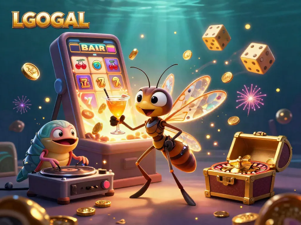 Experience LGOGOAL's vibrant casino scene with animated characters and thrilling gaming elements.