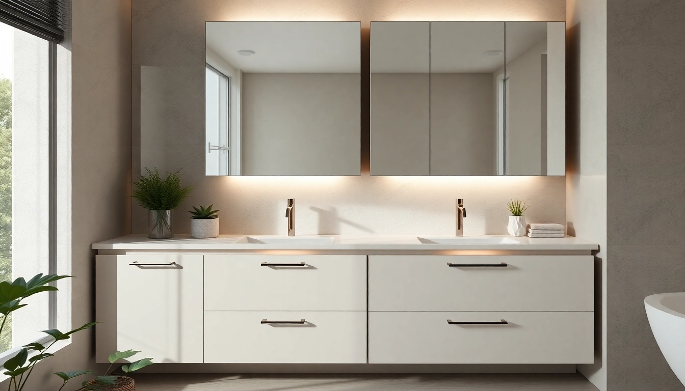 Enhance your bathroom with illuminated bathroom cabinets that offer modern elegance and sleek design.