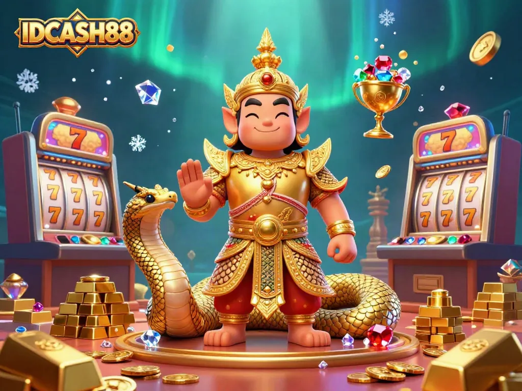 Experience the vibrant gaming scene of IDCASH88 with captivating graphics, jackpot reels, and golden treasures.