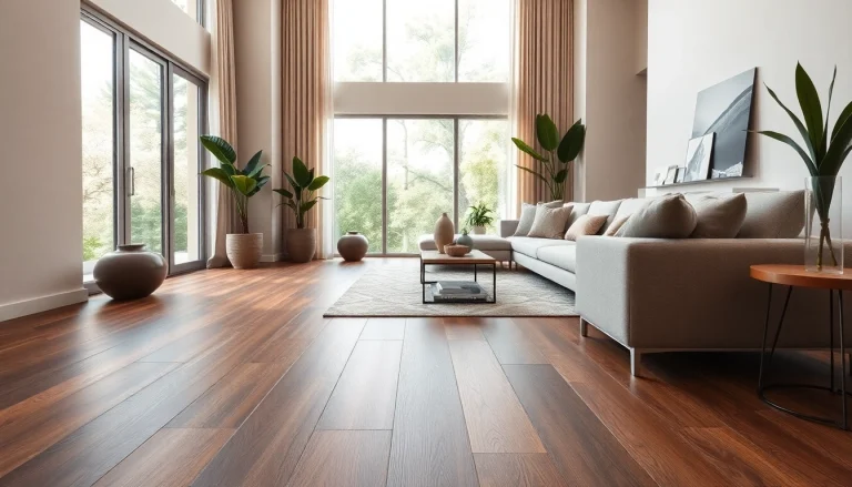 Discover luxurious vinyl flooring near me in a modern living room setting.