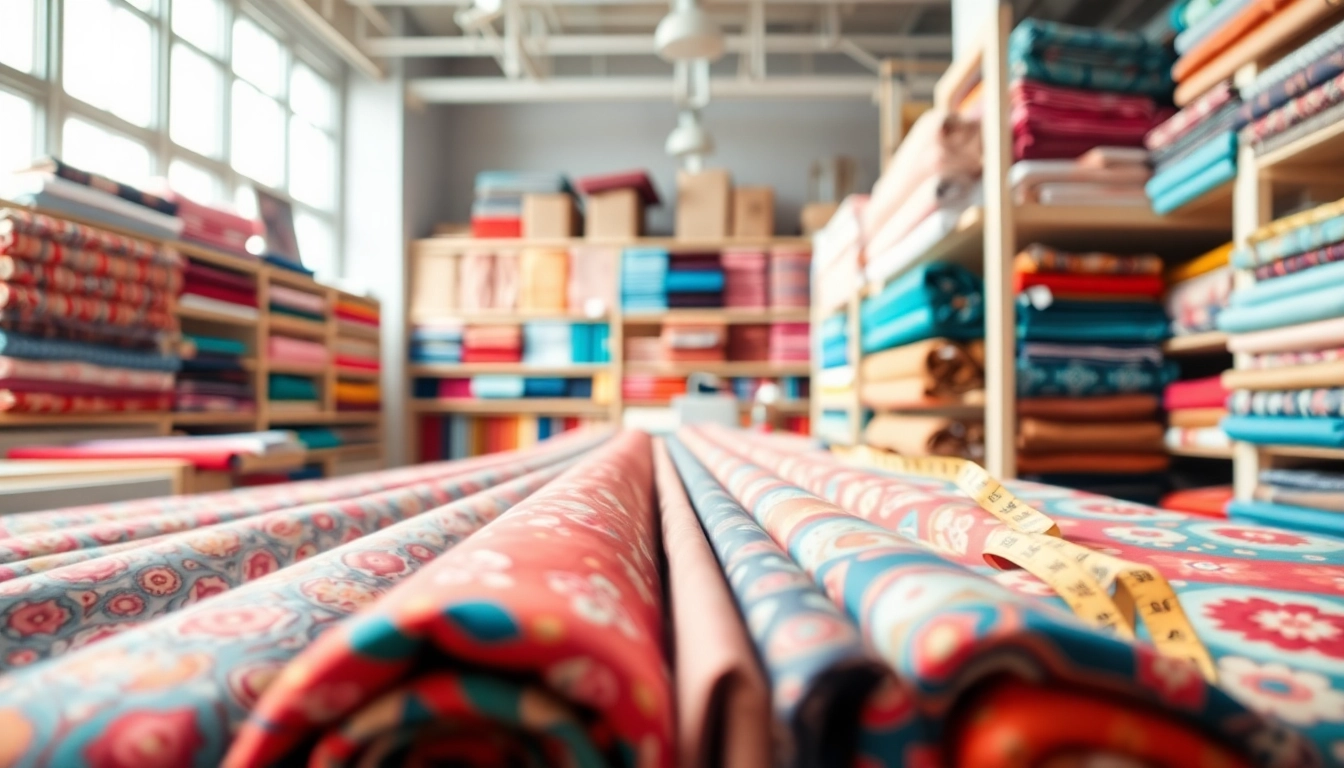 Stof kopen per meter in een kleurrijke stoffenwinkel met diverse patronen.