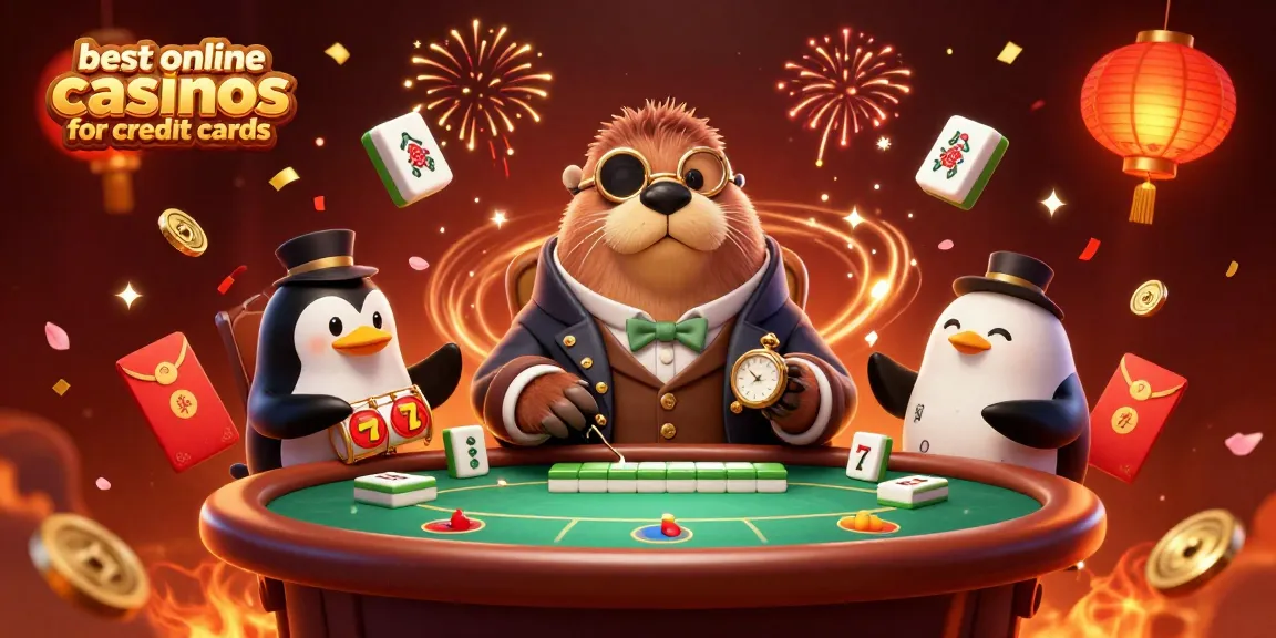 Experience the excitement at the best online casinos for credit cards with colorful characters and game elements.