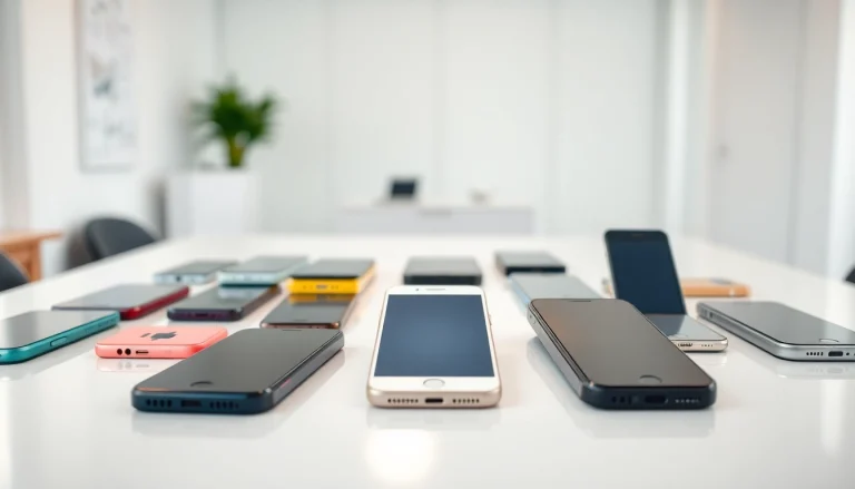 Showcasing Cash For Phones Benton AR, a vibrant collection of smartphones ready for purchase or exchange.